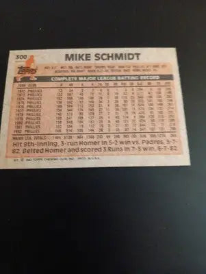 1983 Topps - Mike Schmidt #300. Phillies. NRMT+