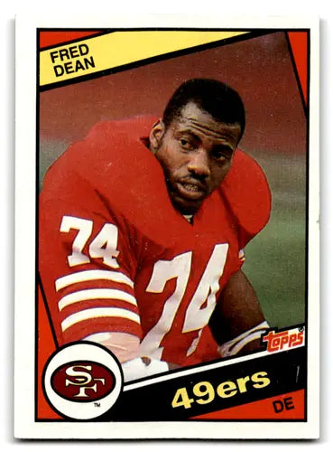 Fred Dean football card with original gloss from 1984 Topps, mint 49ers collectible