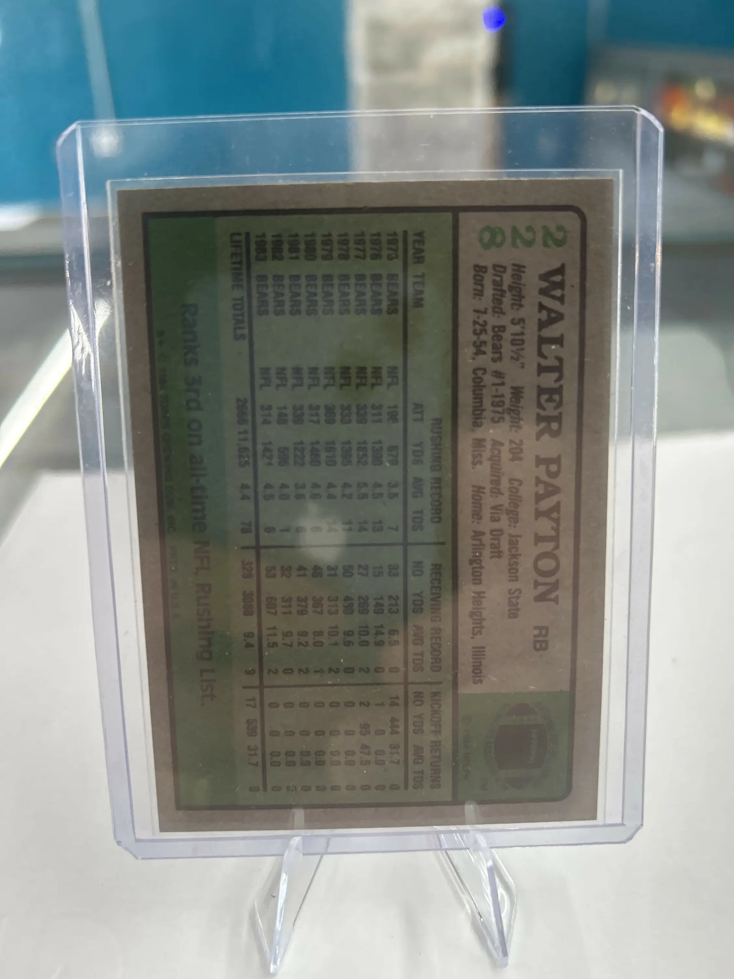 1984 Topps Walter Payton football card Chicago Bears collectible card Chicago Bears