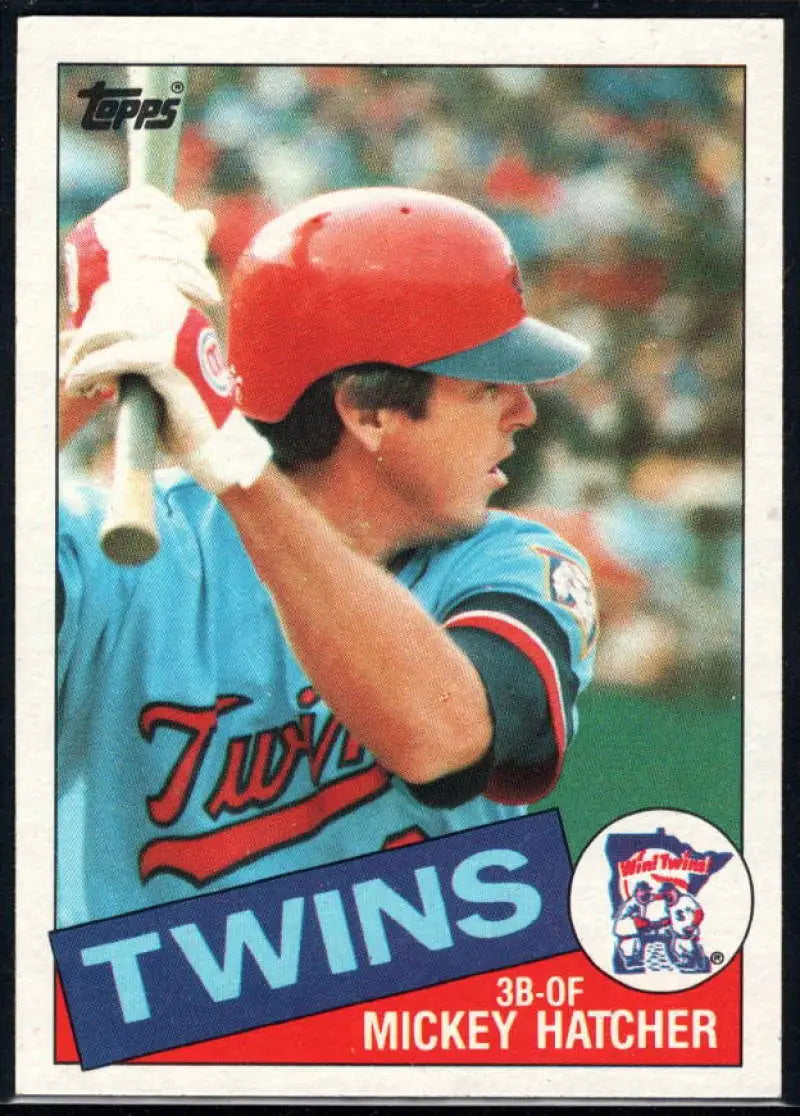 1985 Topps #18 Mickey Hatcher EX Excellent Minnesota Twins Baseball Card - Baseball Card Single