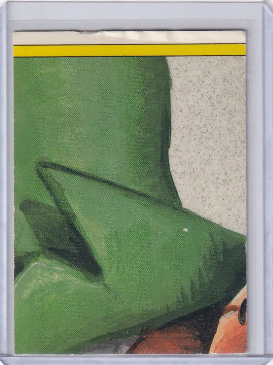 Green and tan painted figure from Garbage Pail Kids Series 3 112b Undead Jed