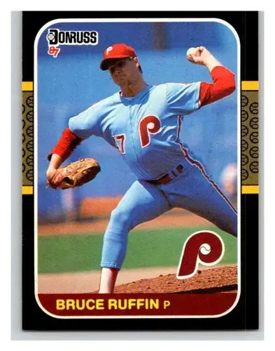 Original gloss Bruce Ruffin baseball card from 1987 Donruss NM Near Mint RC Phillies
