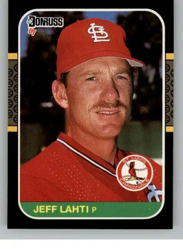 Original gloss 1987 Donruss Jeff Lahti NM-MT baseball card featuring Jeff Lahti