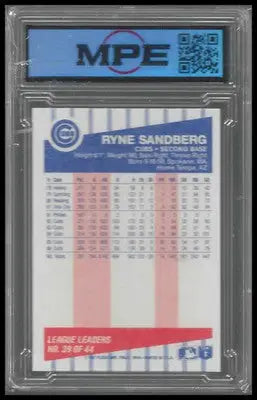 1987 Fleer League Leaders #39 Ryne Sandberg MPE 8.5 - Baseball Card Single