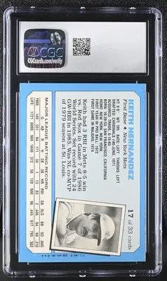 1987 Kaybee Keith Hernandez #17 Superstars of Baseball Baseball CGC 8