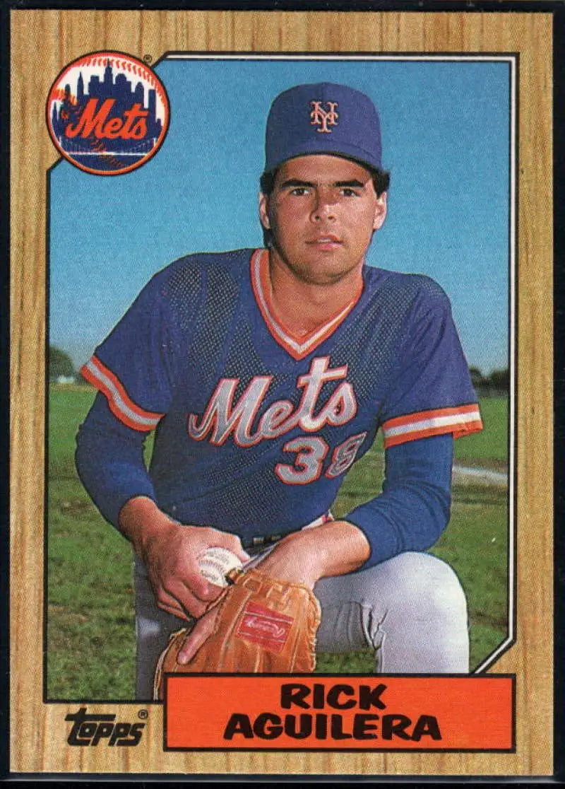 1987 Topps #103 Rick Aguilera EX Excellent New York Mets Baseball Card - Baseball Card Single