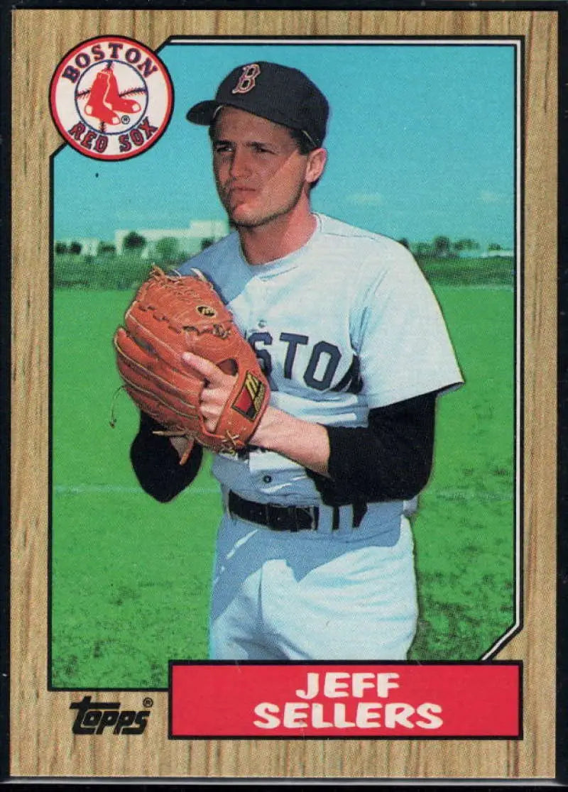 1987 Topps #12 Jeff Sellers EX Excellent Boston Red Sox Baseball Card - Baseball Card Single
