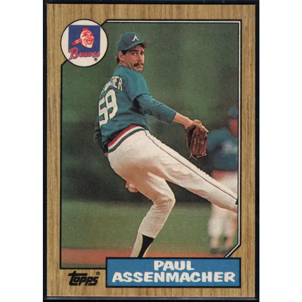 1987 Topps #132 Paul Assenmacher EX Excellent RC Rookie Atlanta Braves Baseball Card - Baseball Card Single