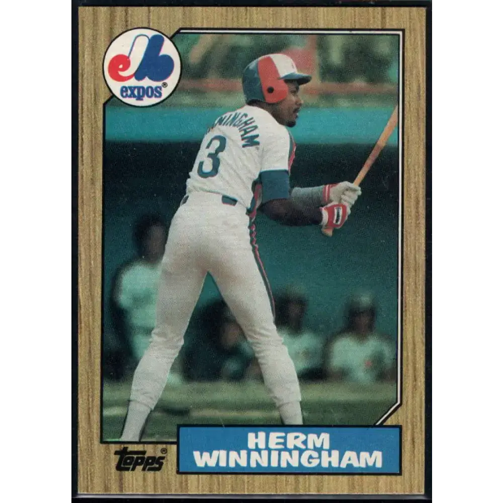1987 Topps #141 Herm Winningham EX Excellent Montreal Expos Baseball Card - Baseball Card Single