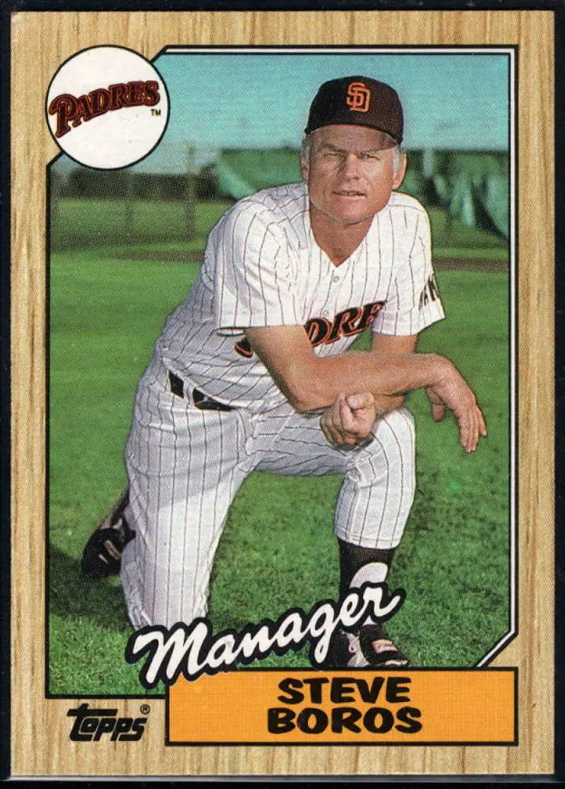 1987 Topps #143 Steve Boros EX Excellent San Diego Padres Baseball Card - Baseball Card Single