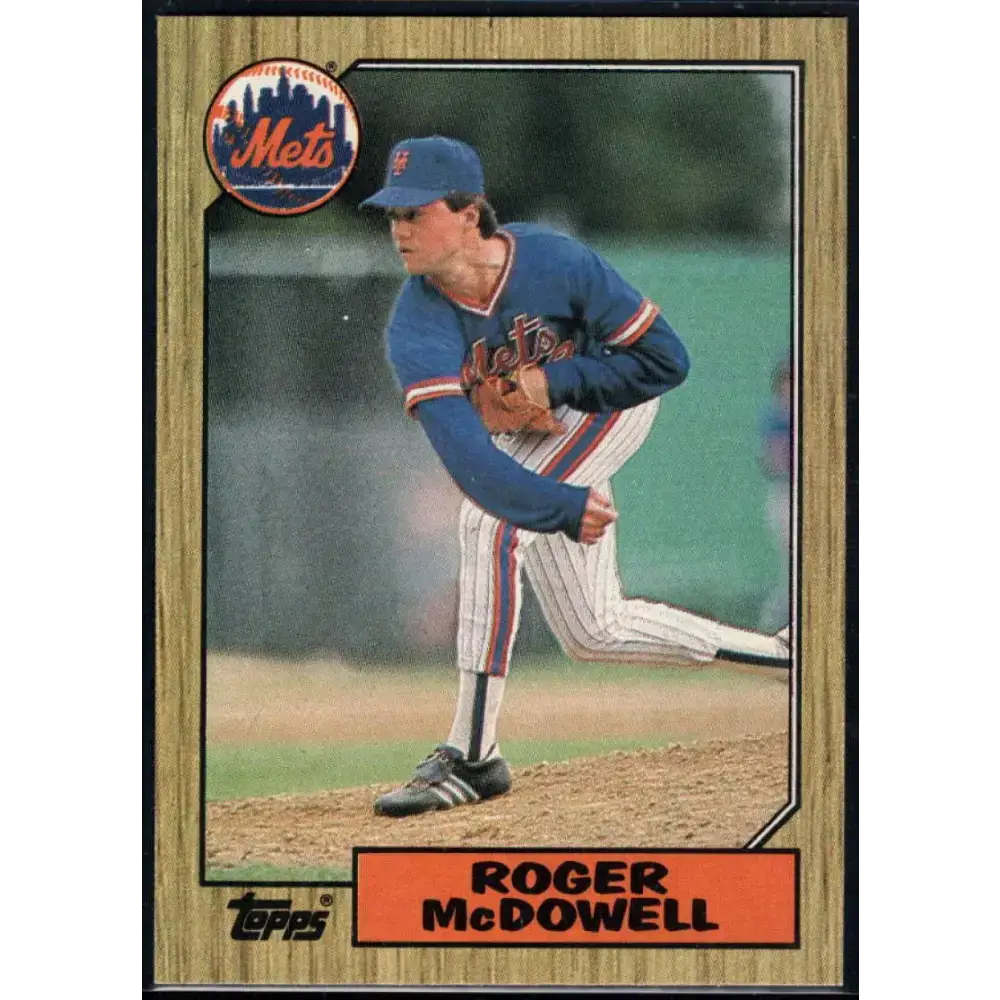 1987 Topps #185 Roger McDowell EX Excellent New York Mets Baseball Card - Baseball Card Single