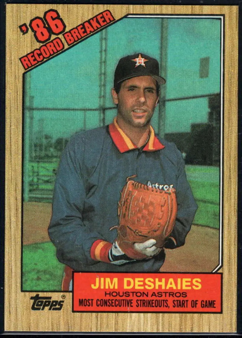 1987 Topps #2 Jim Deshaies EX Excellent Houston Astros Baseball Card - Baseball Card Single