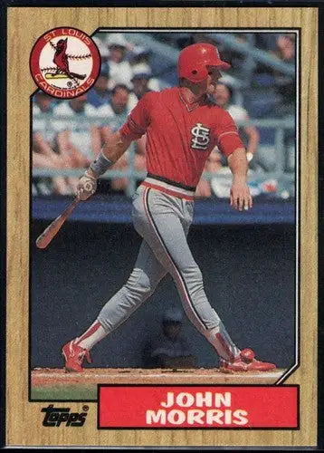 Original gloss 1987 Topps John Morris NM-MT baseball card Cardinals ID 12384