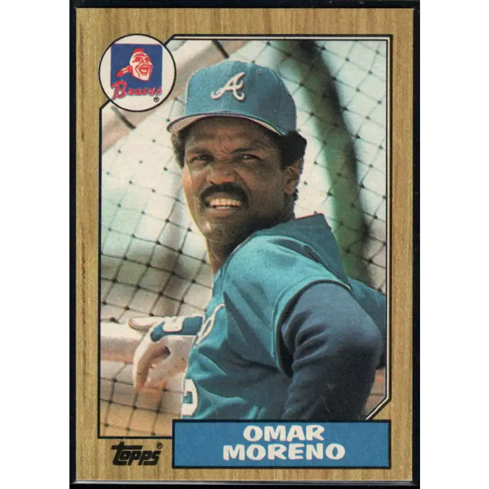 1987 Topps #214 Omar Moreno EX Excellent Atlanta Braves Baseball Card - Baseball Card Single