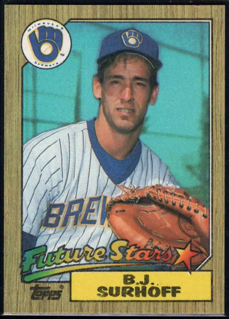 1987 Topps #216 B.J. Surhoff EX Excellent RC Rookie Milwaukee Brewers Baseball Card - Baseball Card Single