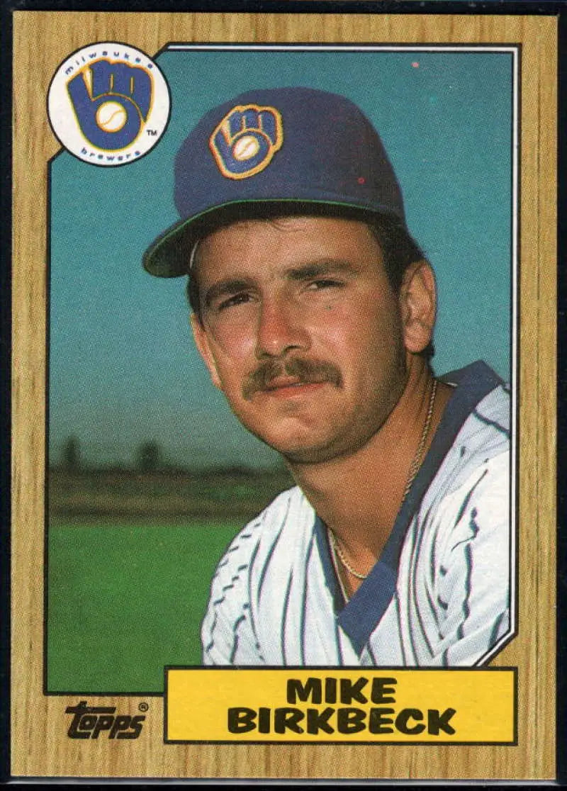 1987 Topps #229 Mike Birkbeck EX Excellent RC Rookie Milwaukee Brewers Baseball Card - Baseball Card Single