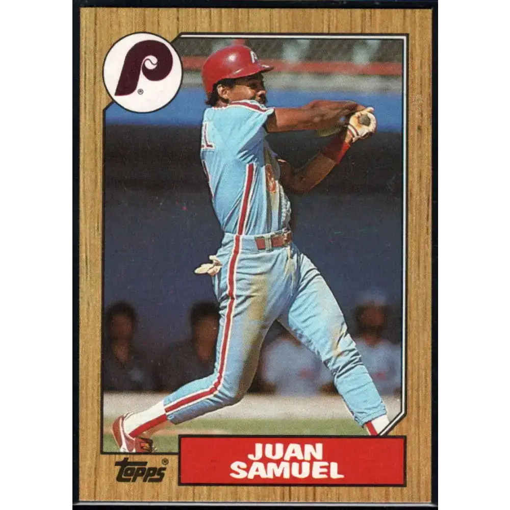 1987 Topps #255 Juan Samuel EX Excellent Philadelphia Phillies Baseball Card - Baseball Card Single