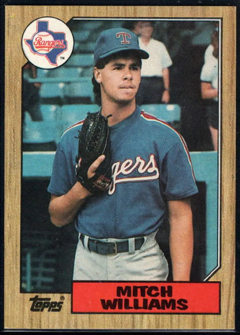1987 Topps #291 Mitch Williams EX Excellent RC Rookie Texas Rangers Baseball Card - Baseball Card Single