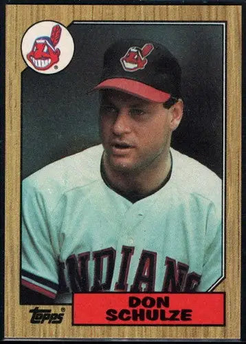 Vintage 1987 Topps Don Schulze baseball card with original gloss, featuring Don Schulze