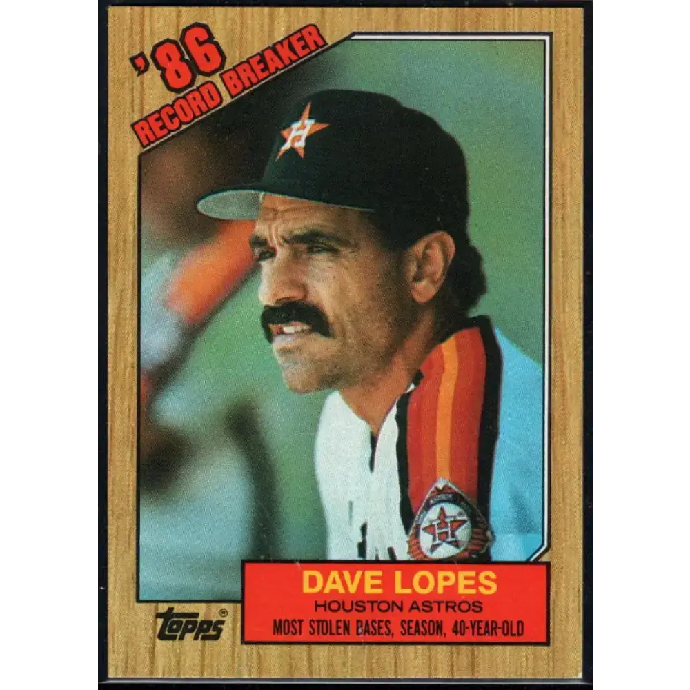 1987 Topps #4 Davey Lopes EX Excellent Houston Astros Baseball Card - Baseball Card Single
