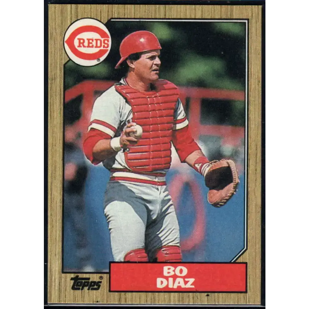 1987 Topps #41 Bo Diaz EX Excellent Cincinnati Reds Baseball Card - Baseball Card Single