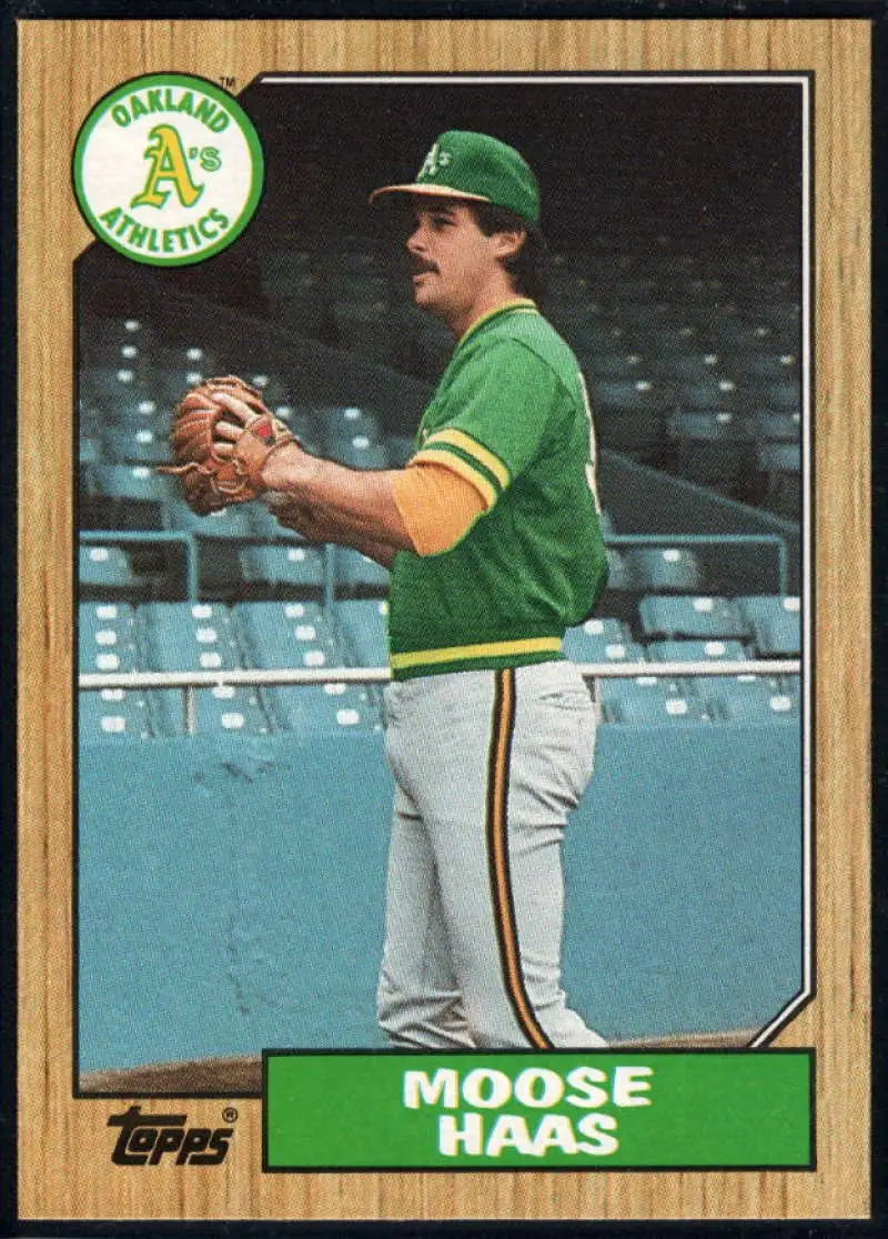 1987 Topps #413 Moose Haas EX Excellent Oakland Athletics Baseball Card - Baseball Card Single