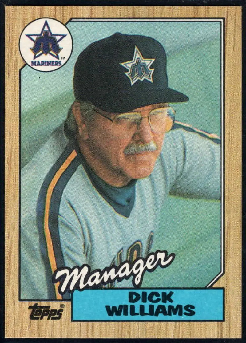 1987 Topps #418 Dick Williams EX Excellent Seattle Mariners Baseball Card - Baseball Card Single