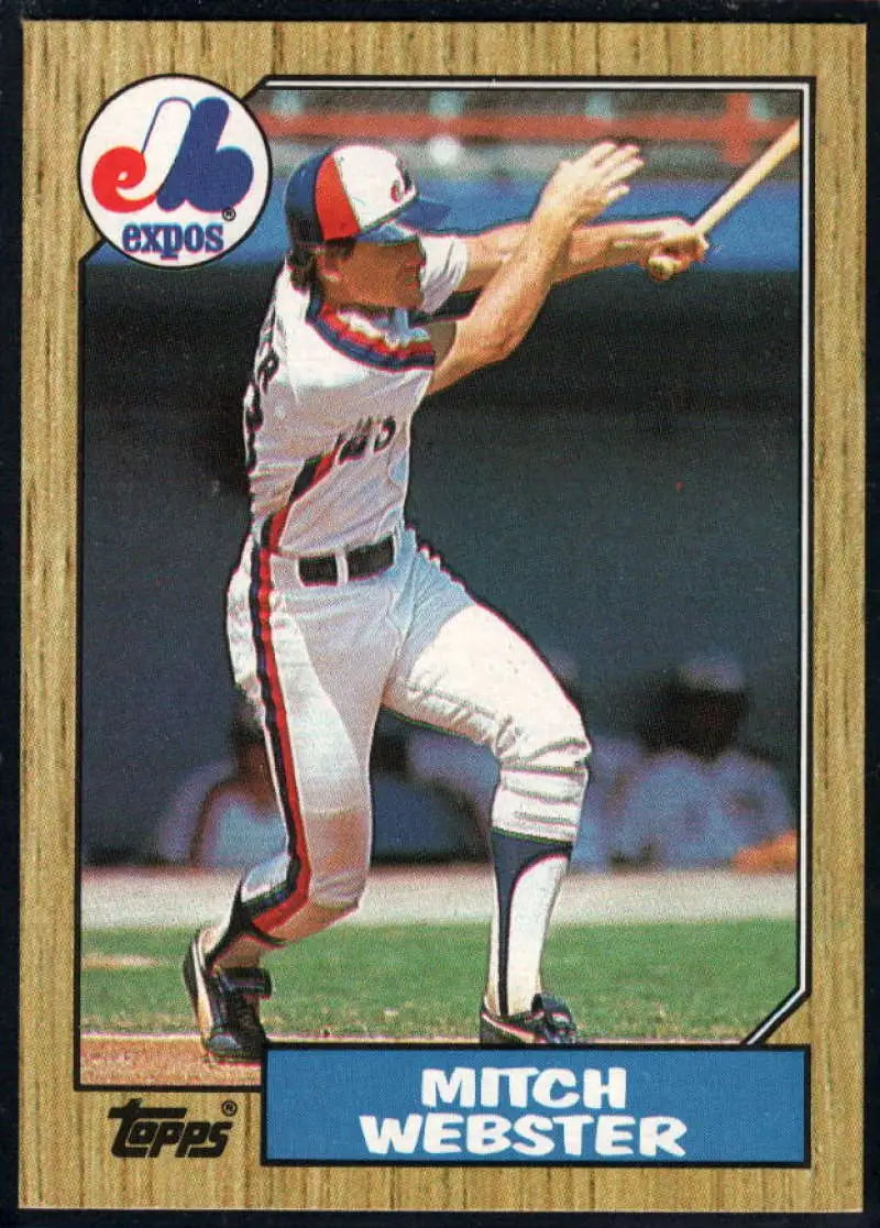 1987 Topps #442 Mitch Webster EX Excellent Montreal Expos Baseball Card - Baseball Card Single