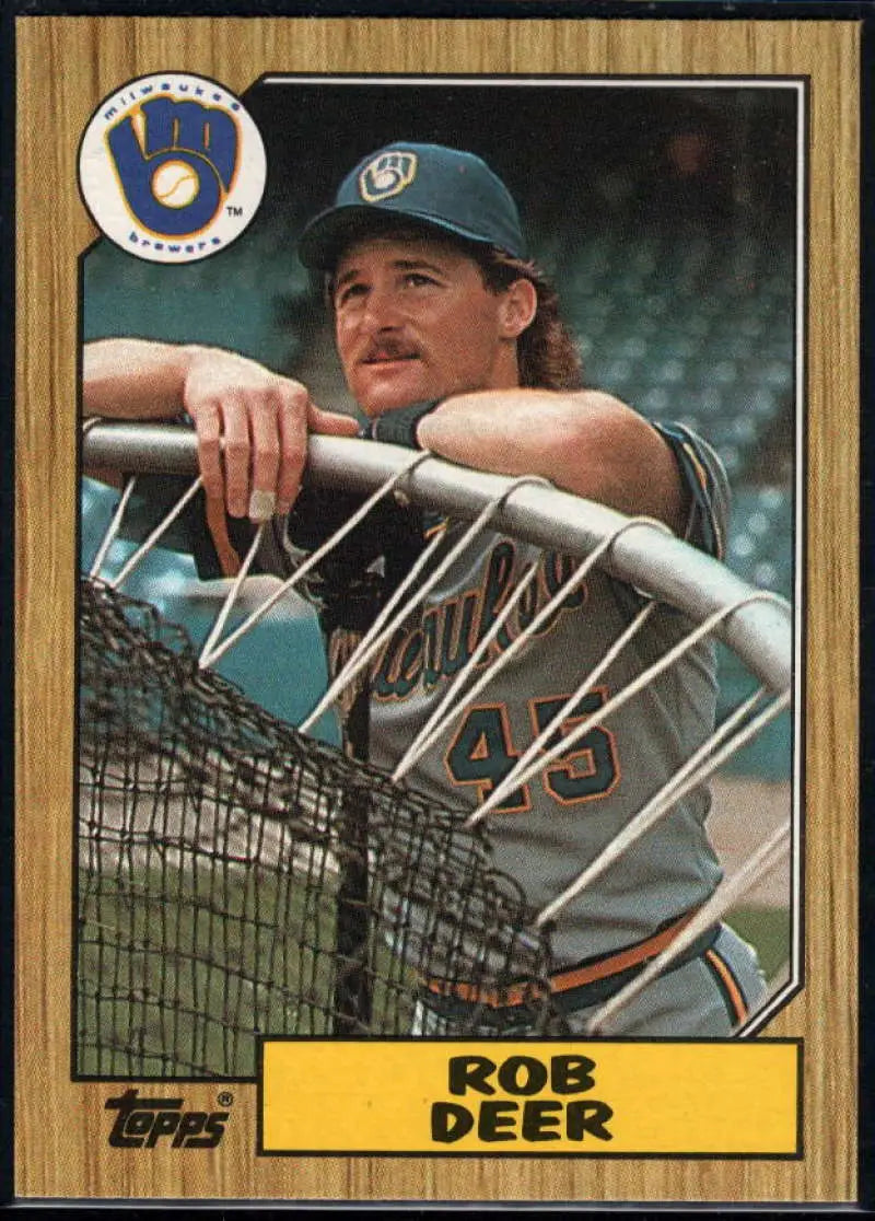 1987 Topps #547 Rob Deer EX Excellent Milwaukee Brewers Baseball Card - Baseball Card Single