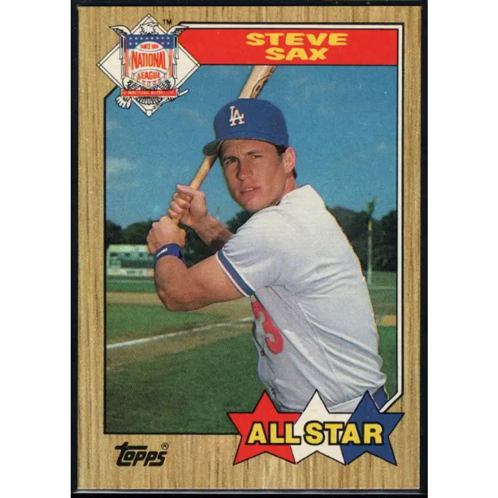 1987 Topps #596 Steve Sax EX Excellent Los Angeles Dodgers Baseball Card - Baseball Card Single