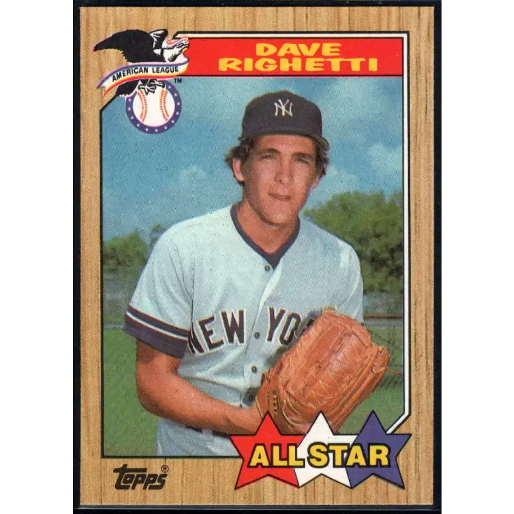 1987 Topps #616 Dave Righetti EX Excellent New York Yankees Baseball Card - Baseball Card Single