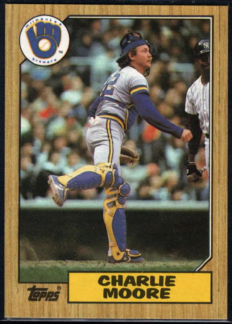1987 Topps #676 Charlie Moore EX Excellent Milwaukee Brewers Baseball Card - Baseball Card Single