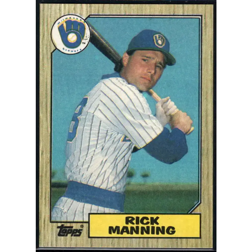 1987 Topps #706 Rick Manning EX Excellent Milwaukee Brewers Baseball Card - Baseball Card Single