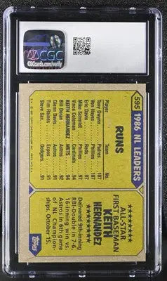 1987 Topps Keith Hernandez #595 All Star Baseball CGC 8