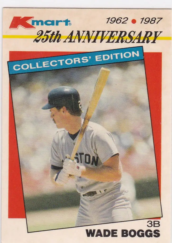 Baseball card of Wade Boggs from the Boston Red Sox for Kmart’s 25th anniversary