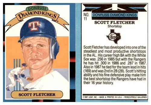 Original gloss Scott Fletcher baseball card from 1988 Donruss #11 featuring Simply Sandoval
