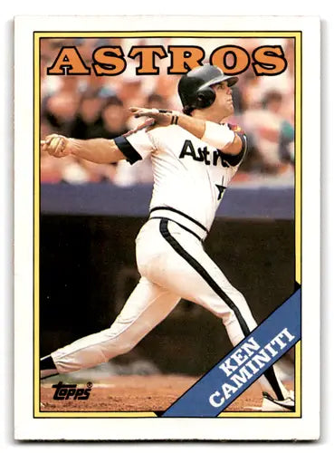 Ken Caminiti rookie Astros baseball card with original gloss from 1988 Topps