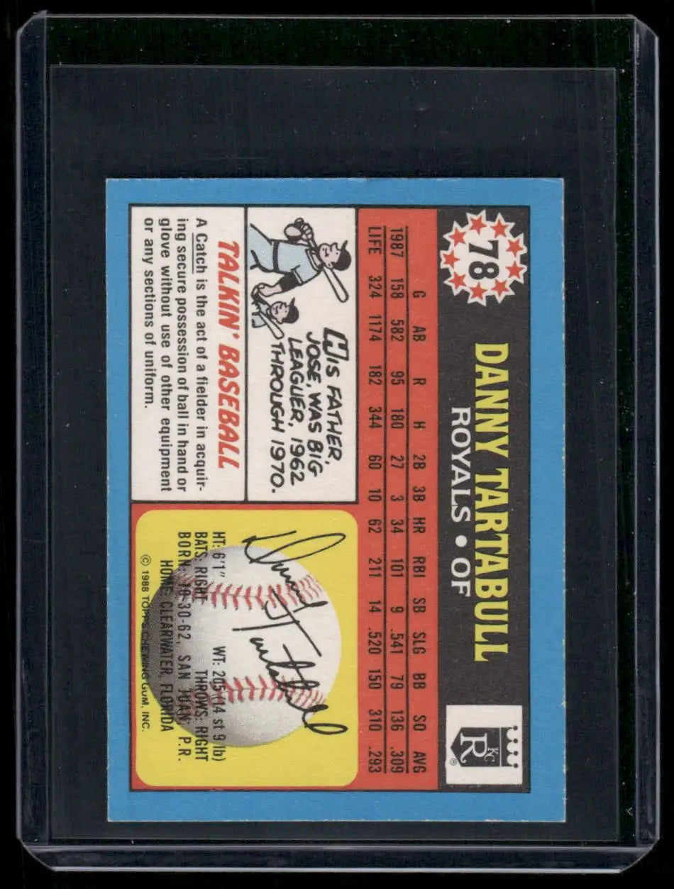 1988 Topps Danny Tartabull #78 Mini Baseball - Baseball Card Single