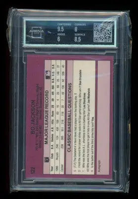 1989 Classic Baseball Bo Jackson #122 Baseball Arena Club 6.5 - Baseball Card Single