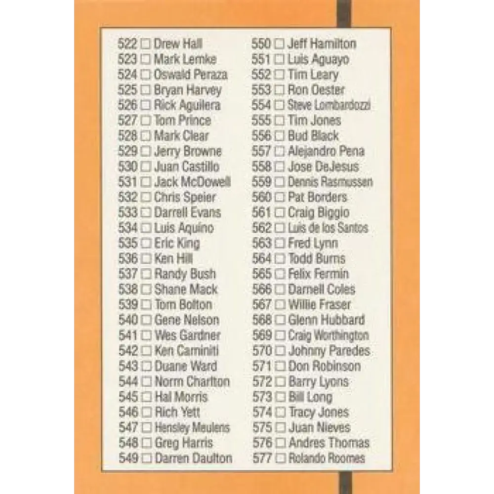 1989 Donruss #500 Checklist 468-577 DP NM-MT Checklist Baseball Card