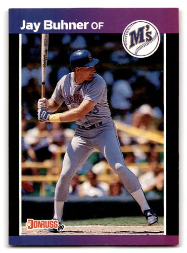 Original gloss Jay Buhner baseball card from 1989 Donruss Mariners NM Near Mint