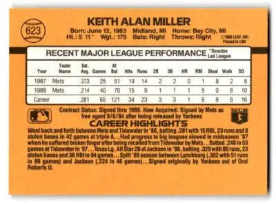 1989 Donruss #623 Keith Miller - Baseball Card Single