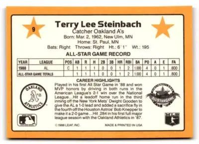 1989 Donruss All-Stars #9 Terry Steinbach