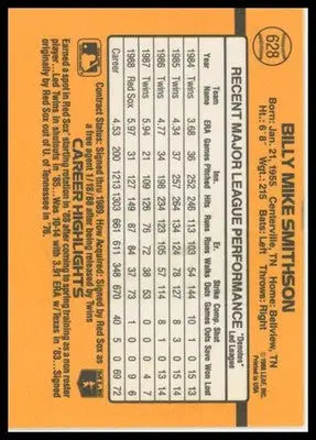 1989 Donruss Mike Smithson 628 Boston Red Sox NM - Baseball Card Single