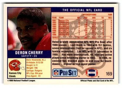 1989 Pro Set #169 Deron Cherry - Football Card Single