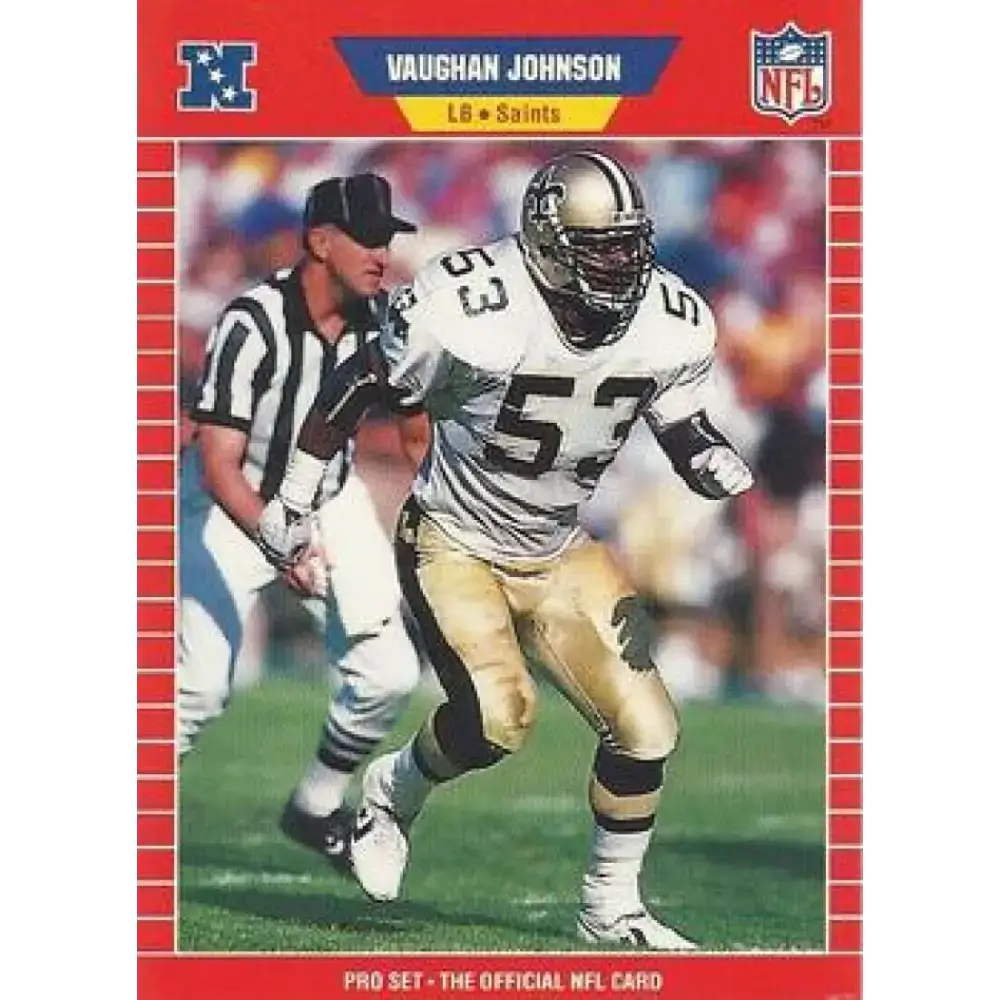 1989 Pro Set #469 Vaughan Johnson NM-MT RC Rookie New Orleans Saints Football Card