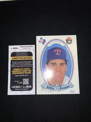 Kenny Rogers Texas Rangers baseball card with JSA Basic Certification and autograph