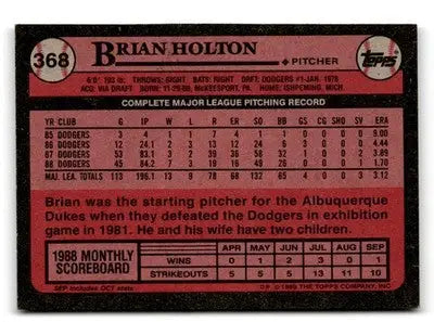 1989 Topps #368 Brian Holton - Baseball Card Single