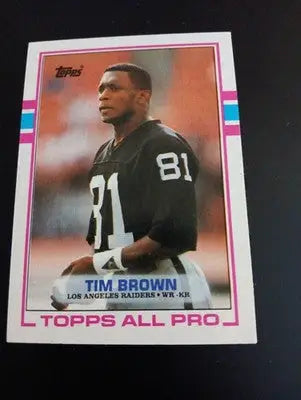 1989 Topps - Tim Brown #265 (RC). Raiders. NRMT+ - Football Card Single
