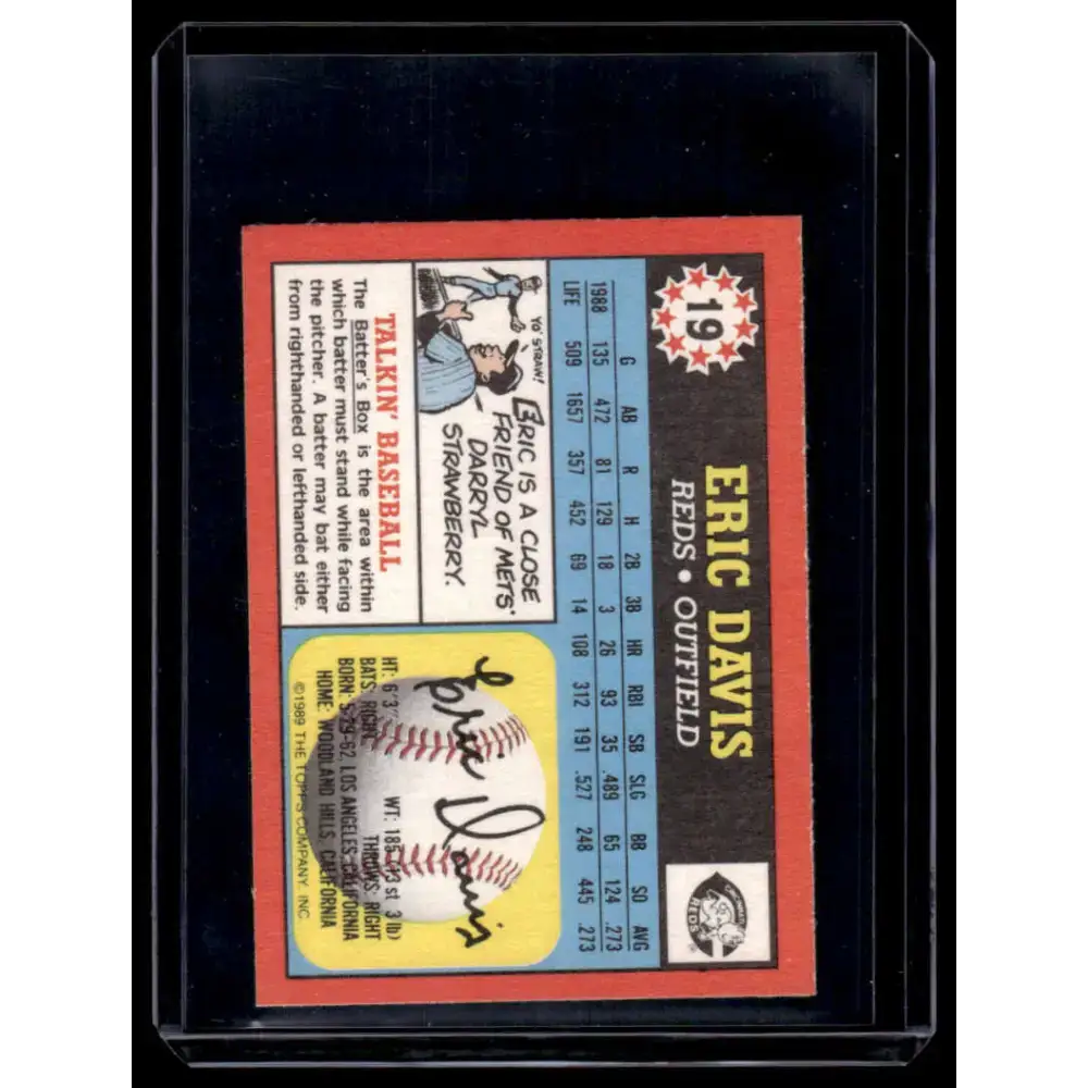1989 Topps UK Minis #19 Eric Davis Cincinnati Reds NM-MT - Baseball Card Single